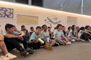 Estudantes visitam a exposição