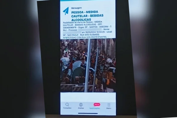 Imagem mostra aplicativo usado pela PM - Metrópoles