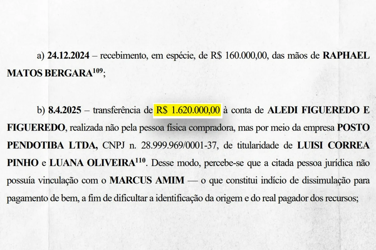 Trechos do relatório da Polícia Federal apontam pagamentos em nome de laranjas de Márcio Canella Trechos do relatório da Polícia Federal apontam pagamentos em nome de laranjas de Márcio Canella