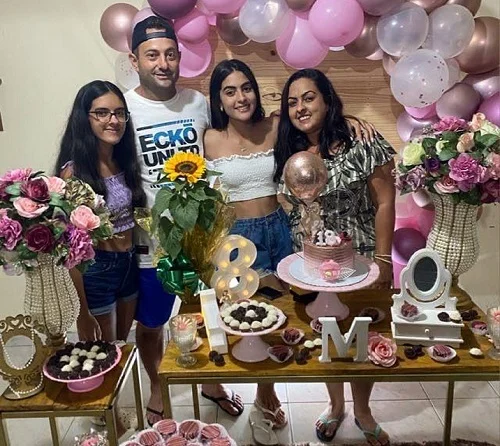 Márcio Vidoto e família. Ele morreu vítima da Covid-19
