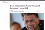 Polícia brasileira faz buscas na casa e sede do ex-presidente Bolsonaro
Polícia brasileira faz buscas na casa e sede do ex-presidente Bolsonaro
