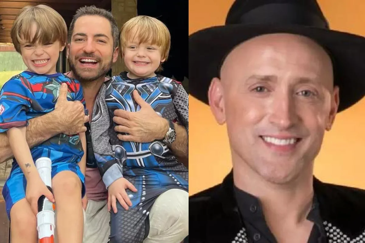 Thales Bretas com os filhos Romeu e Gael Thales Bretas com os filhos Romeu e Gael