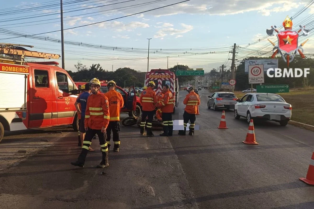 Motociclista morre em grave acidente no Viaduto do Núcleo Bandeirante