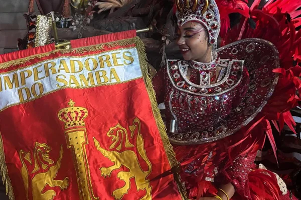 Bandeira mostra brasão da Imperadores do Samba