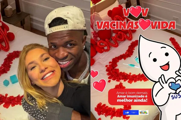 Zé Gotinha recria pedido de namoro de Virginia e Vini Jr. nas redes sociais