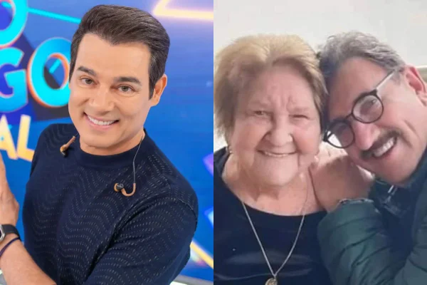 Montagem colorida de Celso Portiolli, Ratinho e a mãe, Maria Massa - Metrópoles