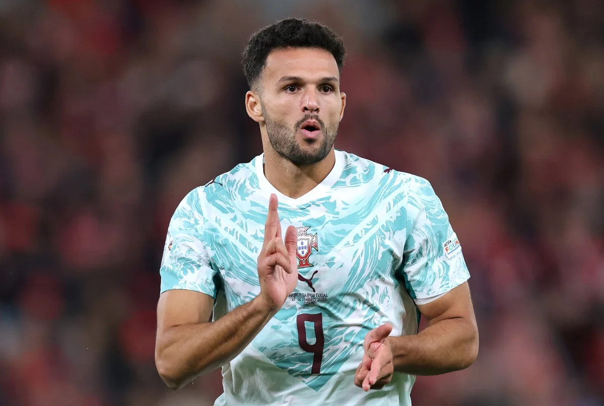 Gonçalo Ramos comemora gol de Portugal na Nations League Gonçalo Ramos comemora gol de Portugal na Nations League