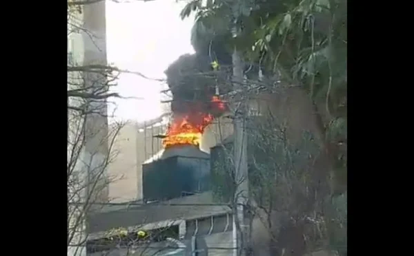 foto colorida de incêndio em torre do Incor, em SP