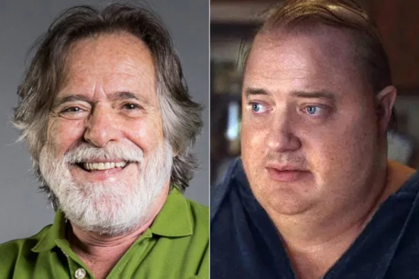 O ator José de Abreu e o ator Brendan Fraser no filme "A baleia"