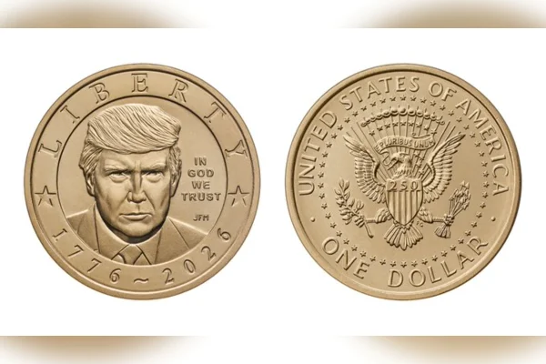 EUA começa a produzir moeda de US$ 1 com o rosto de Trump