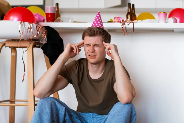 Homem cansado durante festa- Metrópoles