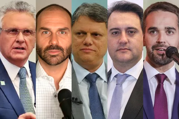 Ronaldo Caiado (União-GO), Eduardo Bolsonaro (PL-SP), Tarcísio de Freitas (Republicanos-SP), Ratinho Júnior (PSD-PR) e Eduardo Leite (PSD-RS) são cotados a disputar a Presidência pelo campo da direita.