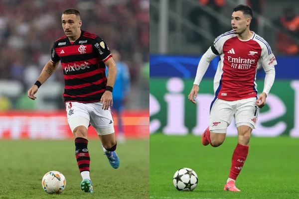 Foto colorida de Léo Ortiz e Gabriel Martinelli - Metrópoles