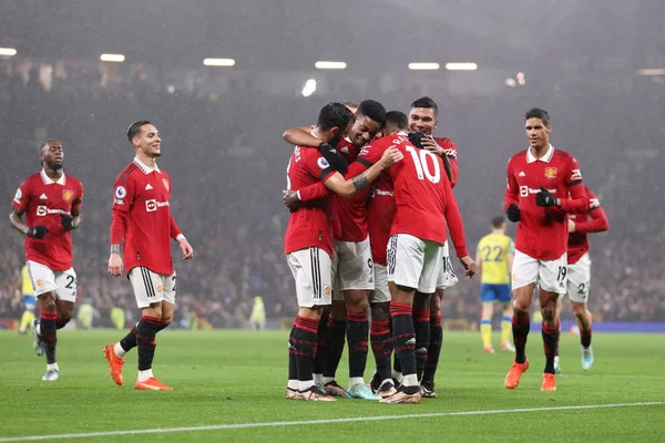 Jogadores do United comemorando