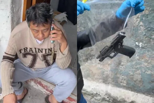 Asiático de um lado e arma do outro - Metrópoles