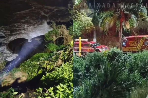 Cinco pessoas foram resgatadas após naufrágio de embarcação na Garganta do Diabo, em São Vicente. Duas mulheres seguem desaparecidas - Metrópoles