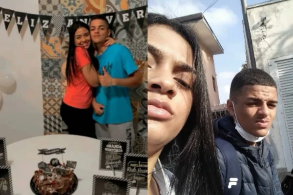 Imagem colorida mosta Gustavo Munis de Santana e a irmã. Jovem foi morto com 27 tiros. Metrópoles