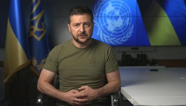 foto colorida de presidente da Ucrânia, Volodymyr Zelensky