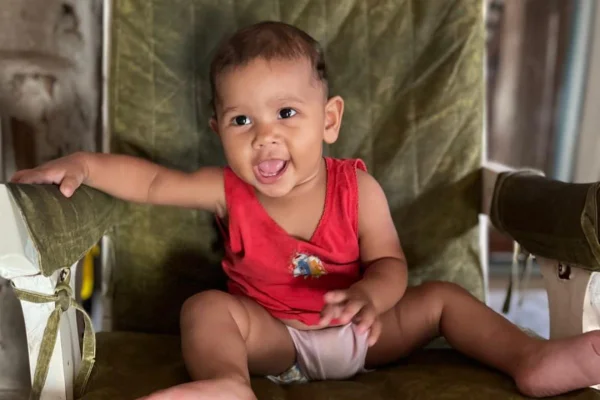 Foto colorida de Yohana Maitê Filgueira Costa, de 8 meses - Metrópoles