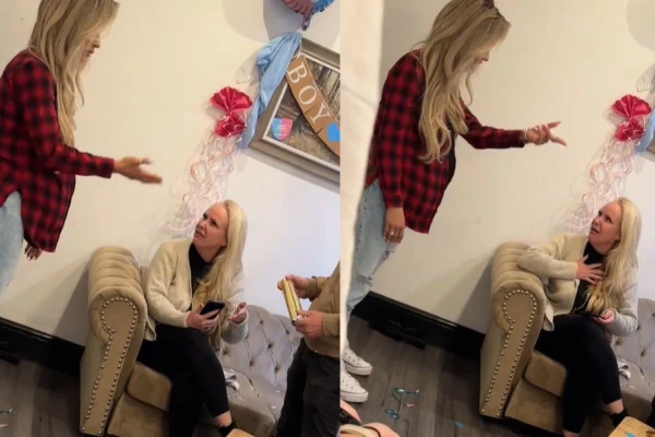 Montagem de duas imagens coloridas de mulher discutindo com sogra