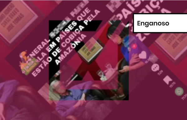 Imagem colorida de postagem enganosa sobre Lula