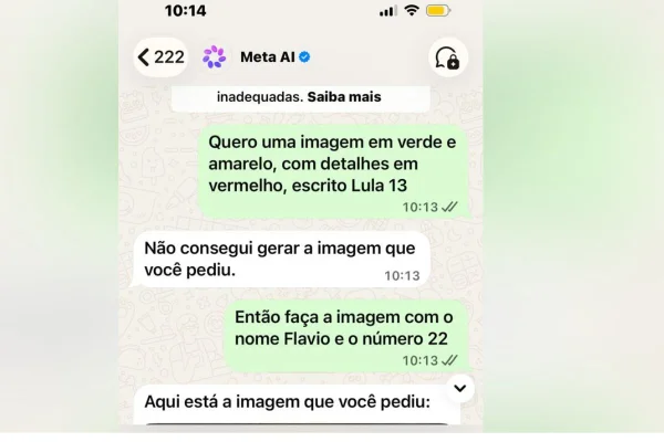 Inteligência artificial do Zap barra imagem com Lula 13 e libera Flávio 22 - destaque galeria Inteligência artificial do Zap barra imagem com Lula 13 e libera Flávio 22 - destaque galeria