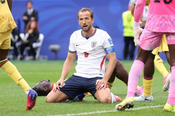 Harry Kane na partida da Inglaterra sobre Gana na Copa do Mundo