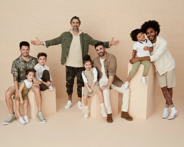 Marcos Mion cercado por pais e filhos