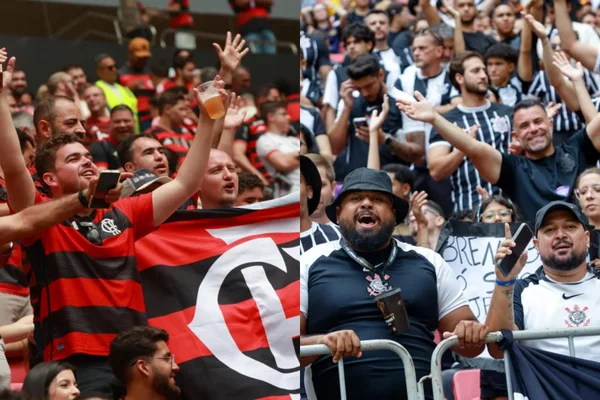 Supercopa: confira a festa dos torcedores nas arquibancadas do estádio
