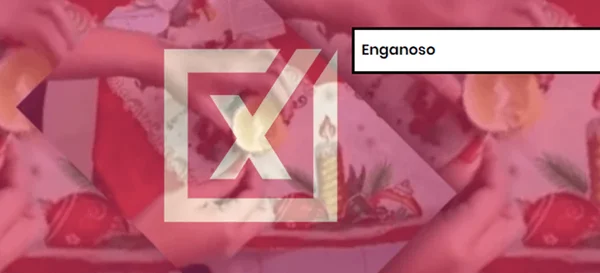 Captura de tela de vídeo com etiqueta de conteúdo enganoso
