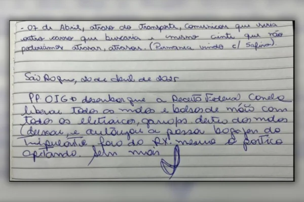 Registro do livro de ocorrências de APACs do São Paulo Catarina Aeroporto Executivo