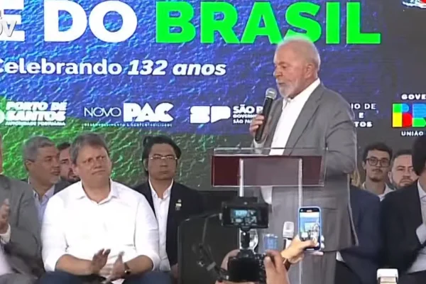 Lula e Tarcísio no túnel Santos-Guarujá