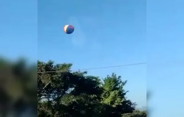 Vídeo: acidente com balão deixa três feridos em Praia Grande (SC)