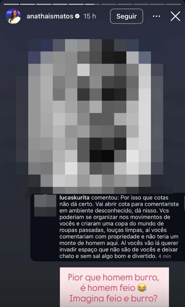 Comentarista da Globo expõe fã de Neymar após ataques: “Feio e burro” - destaque galeria