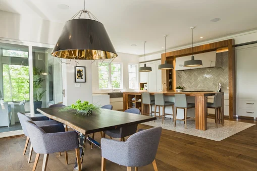 sala de jantar com decór contemporâneo