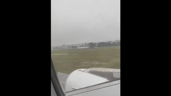 Video nas redes sociais mostra visão dos passageiros da derrapagem