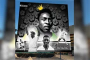 Esboço do projeto do maior mural de grafite do Pelé no mundo