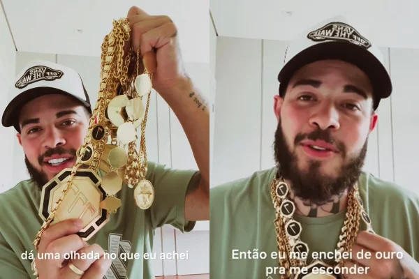 Montagem de imagens de Jottapê em vídeo refletindo sobre a ostentação que fazia - Metrópoles
