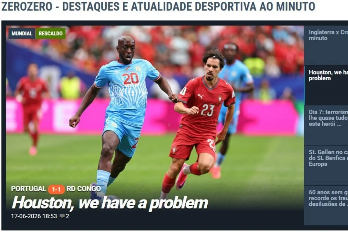 Imprensa portuguesa repercute empate de Portugal com a RD Congo Imprensa portuguesa repercute empate de Portugal com a RD Congo