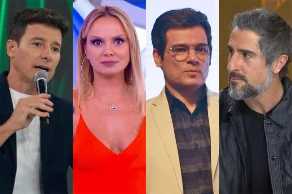 Fotos coloridas de Rodrigo Faro, Eliana, Celso Portiolli e Marcos Mion
