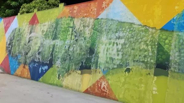 painel derretido com lagarto pintado