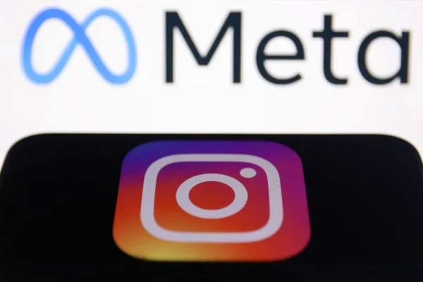 Imagem colorida de logo da Meta e do Instagram - Metrópoles
