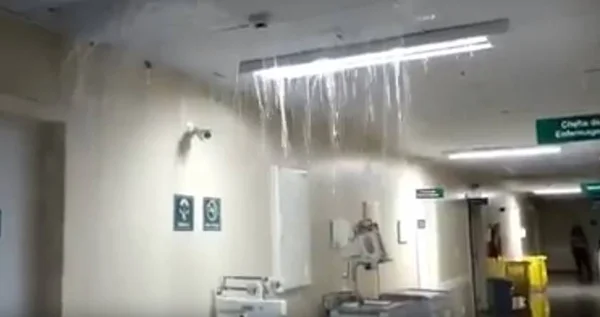 Vídeo: Hospital de Sobradinho fica alagado após ruptura de cano