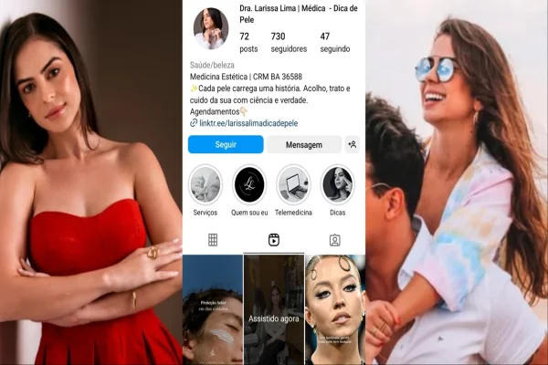 Imagem colorida, perfil nas redes sociais da médica presa por tráfico