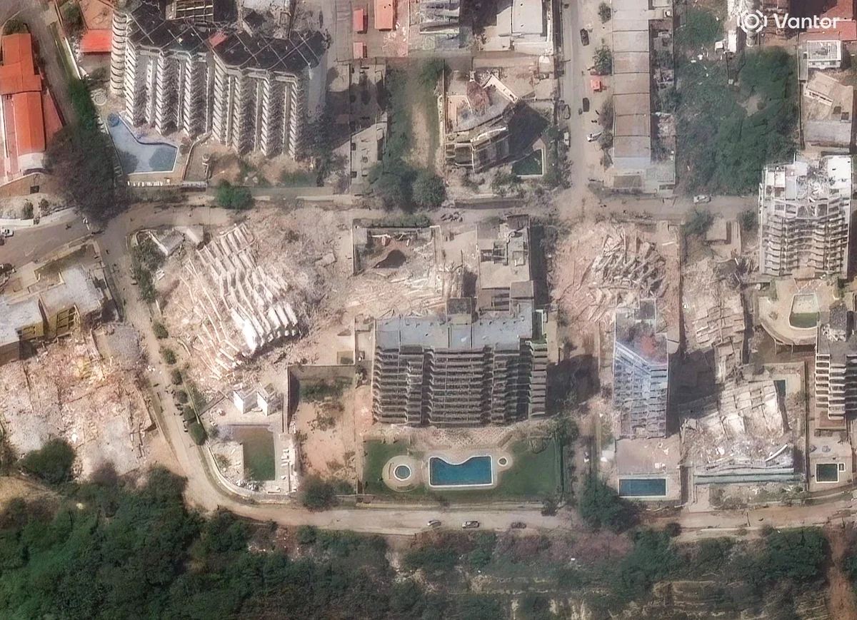 Imagem de satélite da Vantor mostra prédios de apartamentos desabados e danos generalizados causados por terremoto na Venezuela Imagem de satélite da Vantor mostra prédios de apartamentos desabados e danos generalizados causados por terremoto na Venezuela