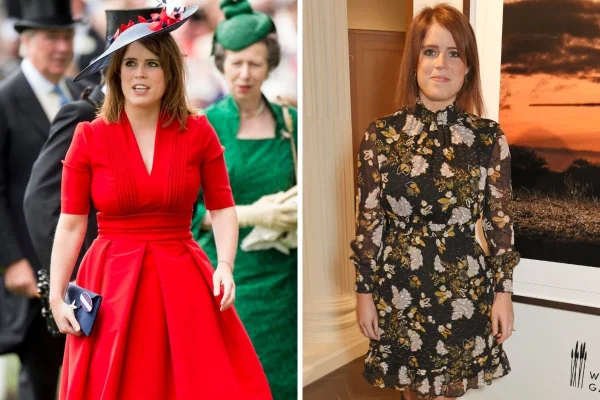 Montagem com fotos de uma mulher. Ela está com vestido vermelho e, em outra foto, com um vestido florido preto