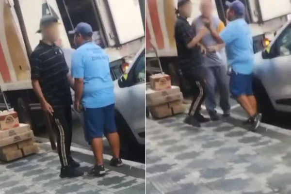O motorista e seu ajudante ofenderam a funcionária após ela emitir aviso de tolerância para o caminhão deles, que estava em local proibido - Metrópoles