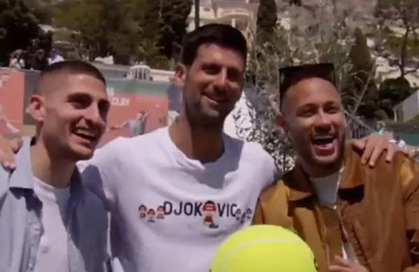 Marco Verrati, Novak Djokovic e Neymar em Montecarlo