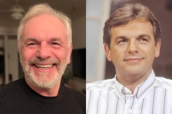 Montagem com fotos colorida de Henri Pagnoncelli e Cesar, seu personagem em Mulheres de Areia - Metrópoles