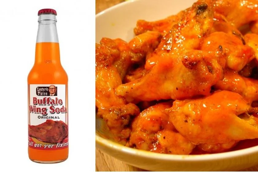 Refrigerante sabor asa de frango, vendido nos Estados Unidos Refrigerante sabor asa de frango, vendido nos Estados Unidos